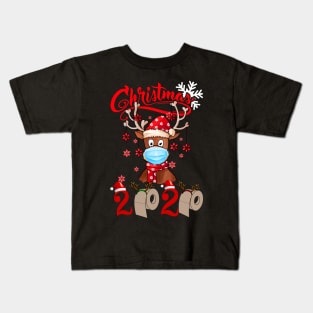 Funny Christmas 2020 reindeer shirt  Merry Christmas 2020 reindeer with mask toilet paper Kids T-Shirt